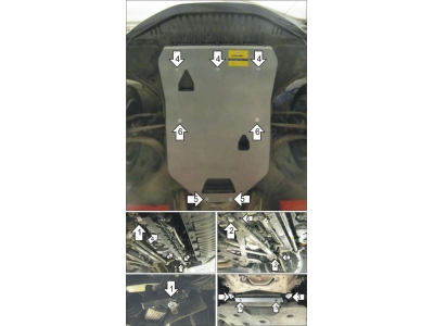 Защита картера и КПП Мотодор алюминий 5 мм для Audi A8 2010-2014