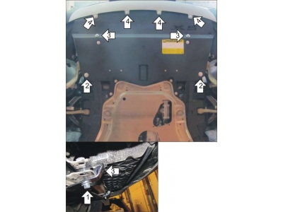 Защита радиатора Мотодор алюминий 5 мм для BMW X5 E70 2010-2013