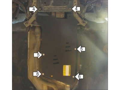 Защита КПП и РК Мотодор алюминий 5 мм для BMW 3/X1 2008-2015