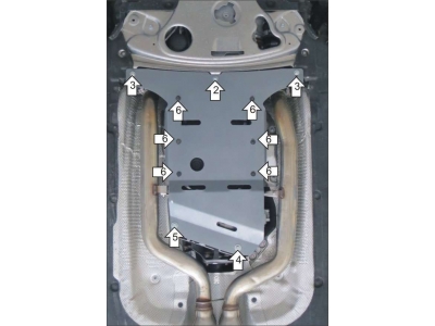 Защита картера и КПП Мотодор для 4,4 алюминий 5 мм для BMW 7 F01-F04 2008-2015
