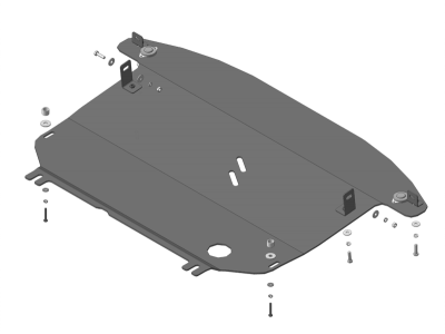 Защита картера и КПП Мотодор алюминий 5 мм для Citroen DS3 2010-2015
