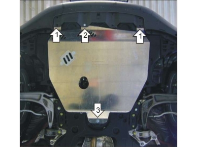 Защита картера двигателя Мотодор алюминий 5 мм для Honda Civic 2006-2012