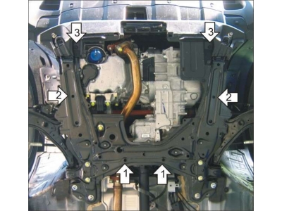 Защита картера и КПП Мотодор алюминий 5 мм для Honda CR-V 2007-2012