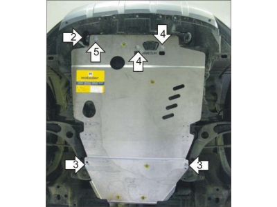 Защита картера и КПП Мотодор сталь 5 мм для Mitsubishi Outlander 2006-2009
