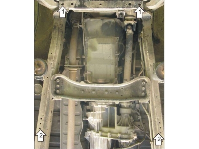 Защита АКПП Мотодор алюминий 5 мм для Mitsubishi L200 2006-2021