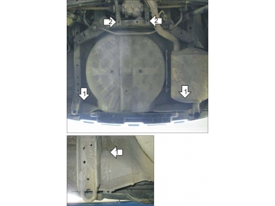 Защита заднего бампера Мотодор алюминий 5 мм для Nissan X-Trail T31 2007-2015