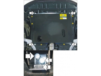Защита картера и КПП Мотодор алюминий 5 мм для Nissan Teana 2008-2014 31406