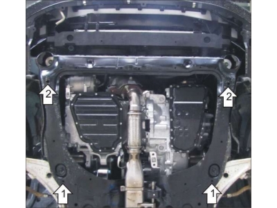 Защита картера и КПП Мотодор алюминий 5 мм для Nissan Teana 2008-2014 31407