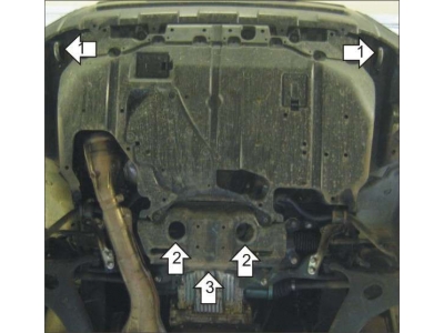 Защита картера двигателя Мотодор алюминий 5 мм для Subaru Forester 2008-2013