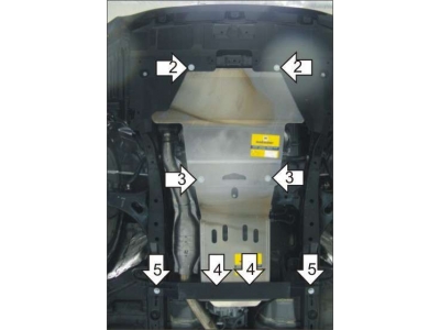 Защита картера и КПП Мотодор алюминий 5 мм для Subaru Outback/Legacy 2009-2015
