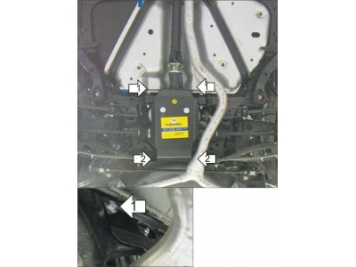 Защита заднего дифференциала Мотодор алюминий 5 мм для Subaru Outback/Legacy 2009-2015
