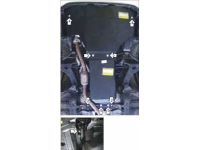 Защита картера и КПП Мотодор алюминий 5 мм для Subaru XV 2011-2017