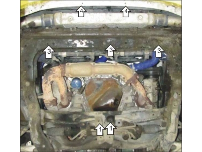 Защита картера и радиатора Мотодор алюминий 5 мм для Subaru Forester ST 2002-2005