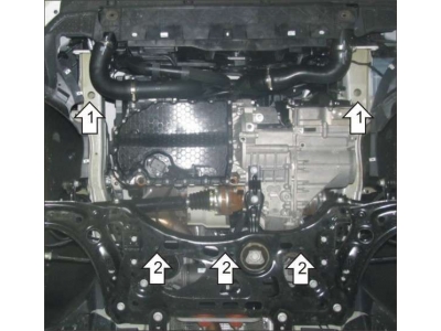 Защита картера и КПП Мотодор алюминий 5 мм для Volkswagen/Audi/Skoda/Seat 2012-2020