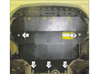 Защита картера и КПП Мотодор алюминий 5 мм для Volkswagen/Audi/Skoda/Seat 2012-2020