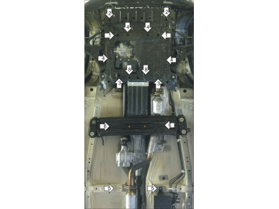 Защита картера, КПП, РК и радиатора Мотодор алюминий 5 мм для Suzuki Grand Vitara 2005-2015