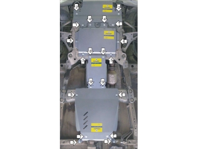 Защита картера, КПП, РК и радиатора Мотодор алюминий 5 мм для Suzuki Grand Vitara 2005-2015