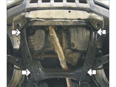 Защита картера и КПП Мотодор алюминий 5 мм для Toyota Highlander/Lexus RX300/330/350 2001-2009