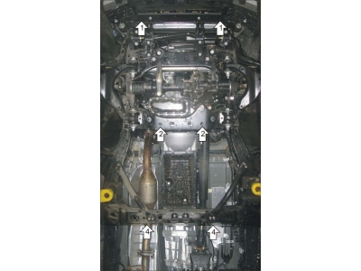 Защита картера, КПП и дифференциала Мотодор алюминий 5 мм для Toyota Land Cruiser Prado 150 2009-2020