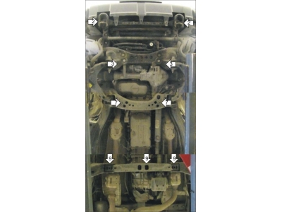 Защита картера, КПП, РК и дифференциала Мотодор алюминий 5 мм для Toyota Tundra 2006-2021