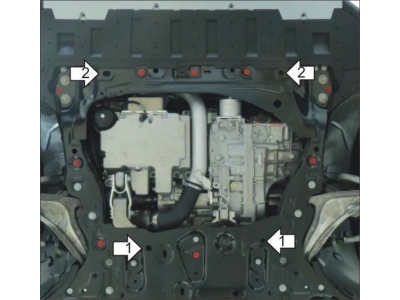 Защита картера и КПП Мотодор алюминий 5 мм для Volvo XC90 2015-2021