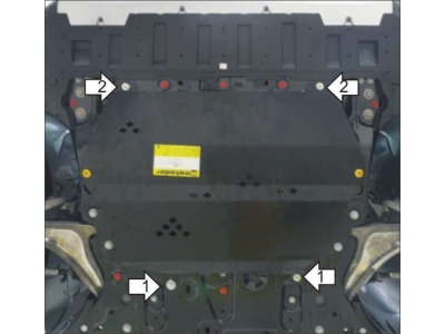Защита картера и КПП Мотодор алюминий 5 мм для Volvo XC90 2015-2021