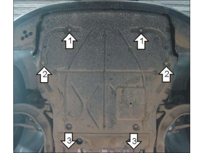 Защита картера и КПП Мотодор алюминий 5 мм для Volkswagen Caravelle/Multivan/Transporter 2003-2021