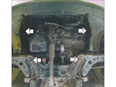 Защита картера и КПП Мотодор алюминий 5 мм для Volkswagen Polo 2000-2009