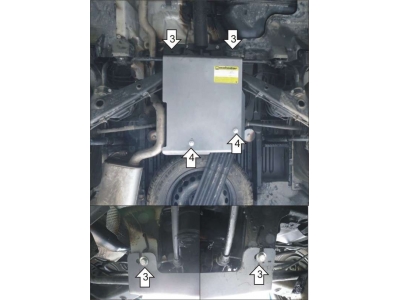 Защита заднего дифференциала Мотодор алюминий 5 мм для Volkswagen Caravelle/Multivan/Transporter 2003-2021
