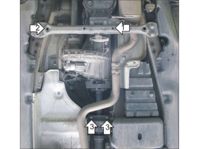 Защита раздаточной коробки Мотодор алюминий 5 мм для Volkswagen Touareg/Porsche Cayenne 2002-2017