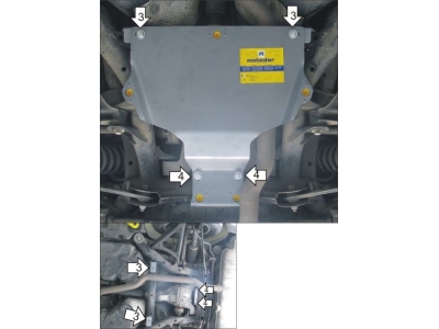 Защита заднего дифференциала Мотодор алюминий 5 мм для Volkswagen Touareg 2002-2017