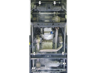 Защита картера, КПП, РК и дифференциала Мотодор алюминий 5 мм для Chevrolet Express 2002-2021