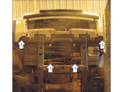 Защита радиатора и рулевых тяг Мотодор алюминий 5 мм для Land Rover Discovery 3 2005-2009 33205