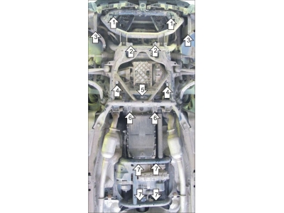 Защита картера, КПП и РК Мотодор алюминий 5 мм для Land Rover Range Rover 2009-2012