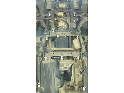 Защита картера и дифференциала Мотодор алюминий 5 мм для Land Rover Discovery 4 2009-2016