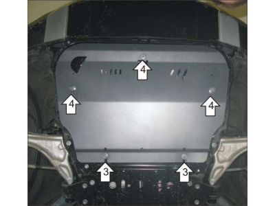 Защита картера и КПП Мотодор алюминий 5 мм для Land Rover Discovery Sport/Evoque 2011-2018