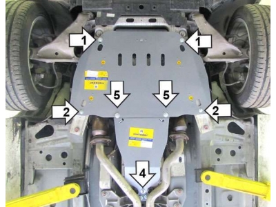 Защита картера и КПП Мотодор алюминий 5 мм для Cadillac CTS 2007-2014