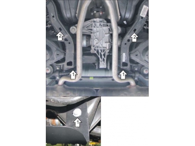 Защита заднего дифференциала Мотодор алюминий 5 мм для Cadillac CTS 2007-2014