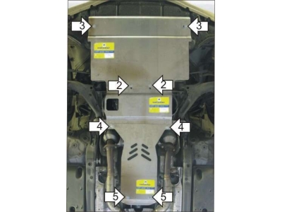 Защита картера, КПП и РК Мотодор алюминий 5 мм для Lexus IS200/220/250/350 2005-2010