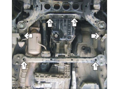 Защита КПП Мотодор алюминий 5 мм для Volkswagen Touareg/Porsche Cayenne 2002-2017