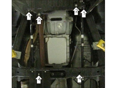 Защита КПП Мотодор алюминий 5 мм для Hummer H3 2005-2010