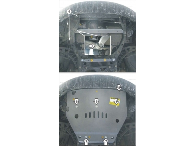 Защита картера и КПП Мотодор алюминий 5 мм для Mini Countryman 2010-2016