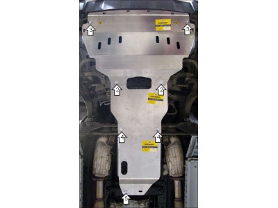 Защита картера, КПП и радиатора Мотодор алюминий 5 мм для Infiniti FX35/45 2006-2014