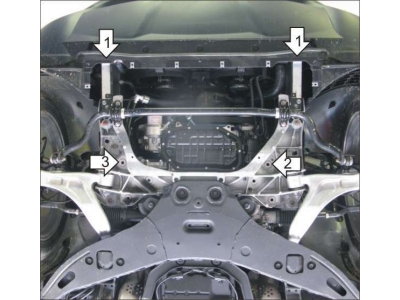 Защита картера двигателя Мотодор алюминий 5 мм для Infiniti FX37/FX50/FX35/QX70 2007-2017