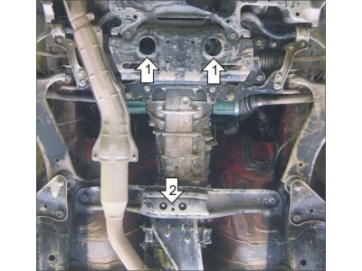Защита МКПП Мотодор алюминий 8 мм для Subaru Forester 2008-2018