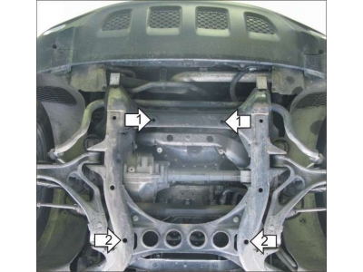 Защита картера двигателя Мотодор алюминий 8 мм для Volkswagen Touareg/Porsche Cayenne 2002-2017