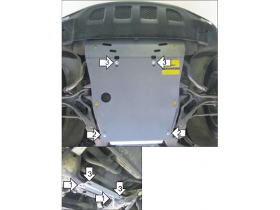 Защита картера двигателя Мотодор алюминий 8 мм для Volkswagen Touareg/Porsche Cayenne 2002-2017