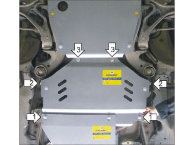 Защита КПП Мотодор алюминий 8 мм для Volkswagen Touareg/Porsche Cayenne 2002-2017