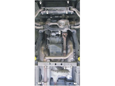 Защита картера, КПП, РК и дифференциала Мотодор алюминий 8 мм для Dodge Ram 1500 2010-2018