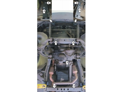 Защита картера, КПП и дифференциала Мотодор алюминий 8 мм для Dodge Ram 1500 2001-2009